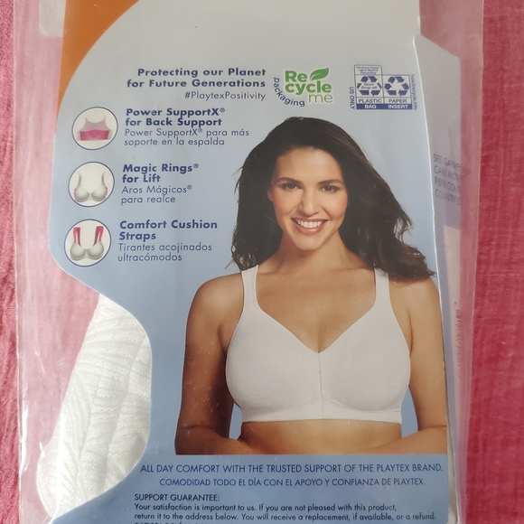 PLAYTEX 18 Hour White Posture Boost Front Closure Bra Size 38D - Picture 5 of 5